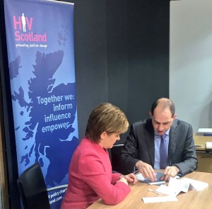 Nicola Sturgeon takes her instant HIV test